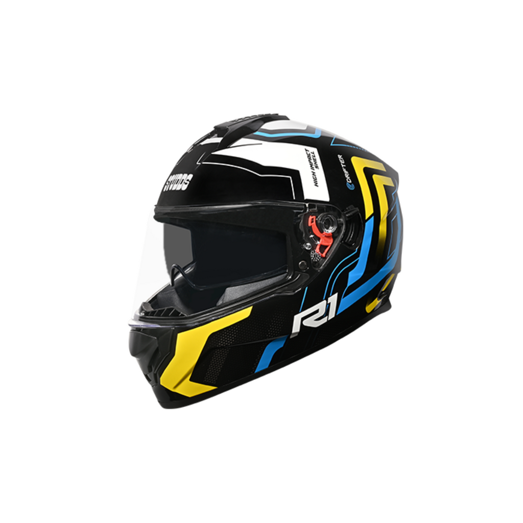 Studds Drifter D4 R1 Decor - BLACK YELLOW N6