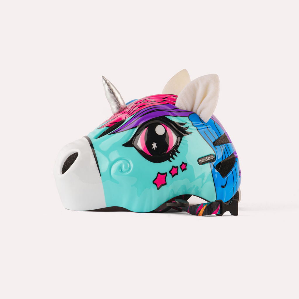 Headzup Rainbow Rider Kids Helmet - Yellow Pink